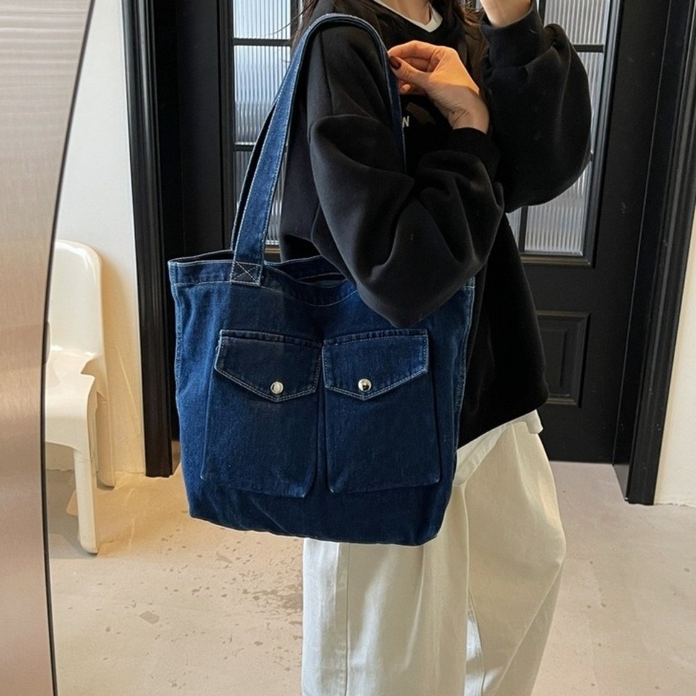 Large Capacity Denim Shoulder  - огляд і ціна Shoulder Bag Structured