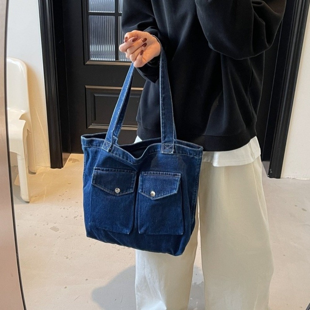 Large Capacity Denim Shoulder  - огляд і ціна Shoulder Bag Structured