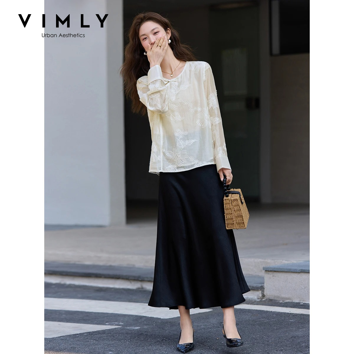VIMLY Apricot New Chinese Embr - огляд і ціна Women'S Formal Wear Blouse