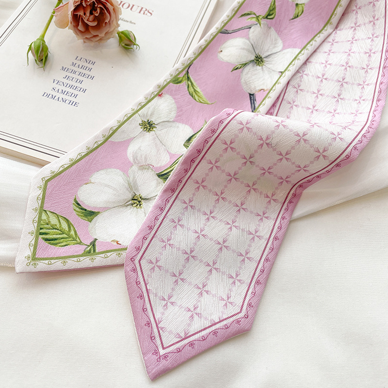 Korean Silk Satin Long Scarf F - огляд і ціна Scarf Silk Neck