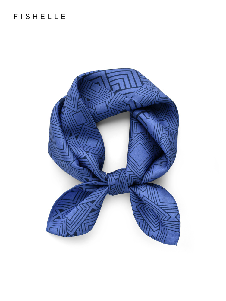 Geometric printed real silk tw - огляд і ціна Scarf Silk Neck